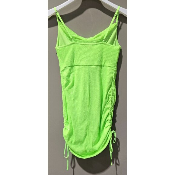 Wild Fable Lime Green Sequin Accent Ruched Side Bodycon Mini Dress - Picture 7 of 11